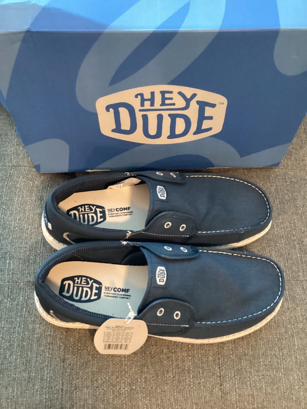 Hey Dude Men's Wally Cru Stretch Canvas Casual Moccasins, size 11